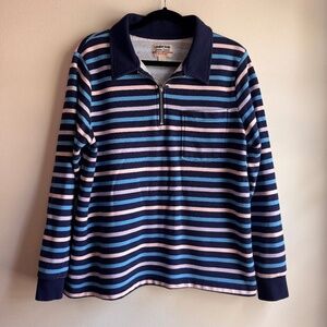 Land's End Womens Serious Sweats Size Large (14-16) Long Sleeve 1\4 Zip Pullover